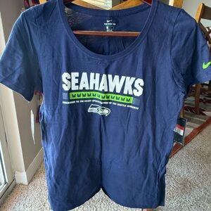 Seattle Seahawks-Nike Navy Blue Athletic Tee